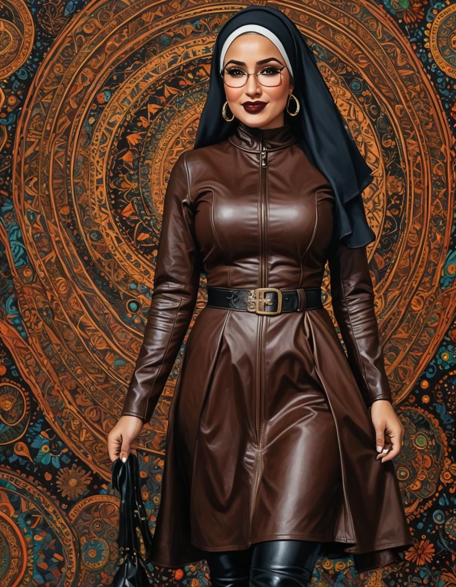 Psychedelic Hijabi Portrait in Pop Art Style