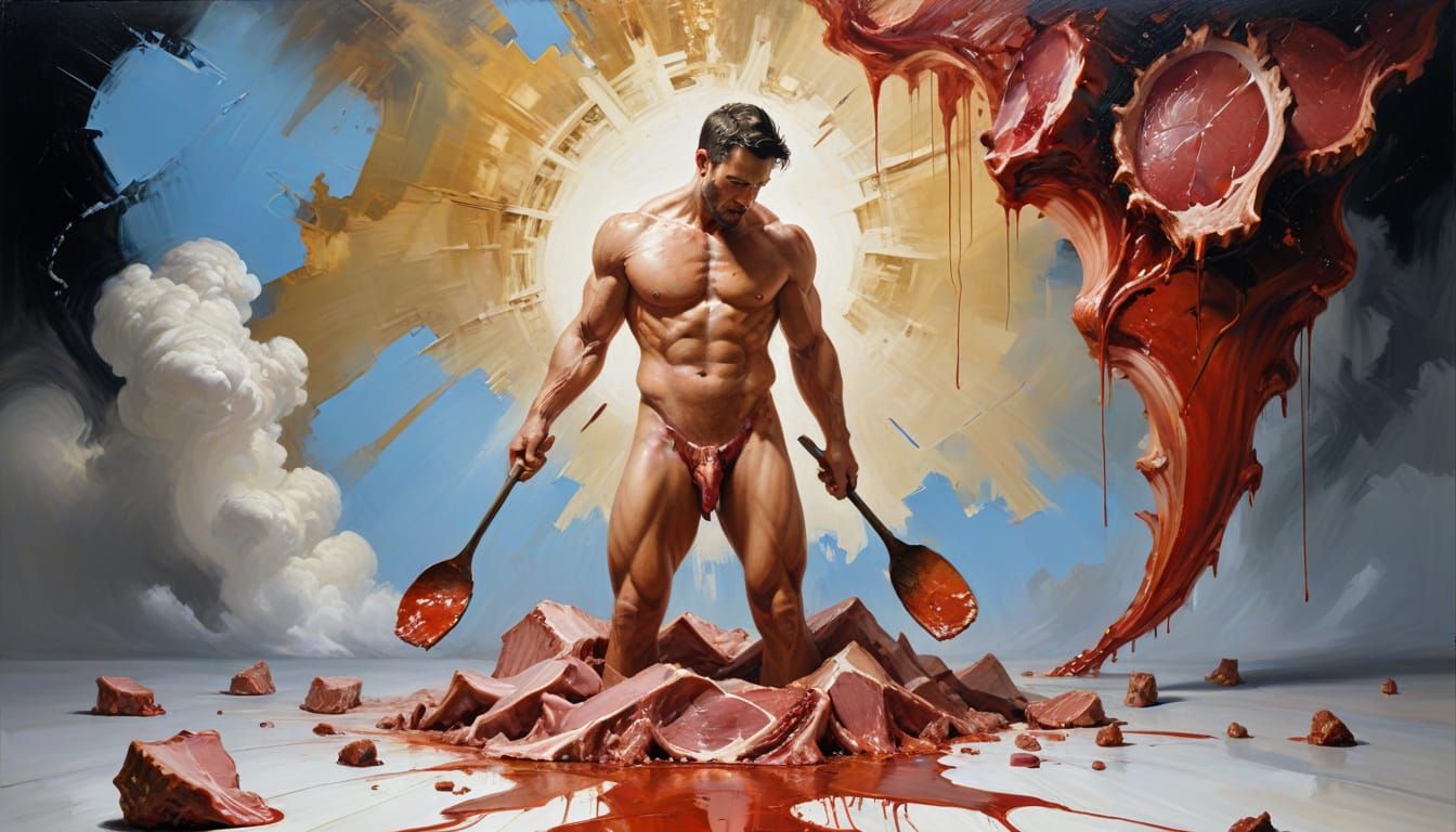 Cosmic Entity Demands Endless Paint: A Surreal Vision