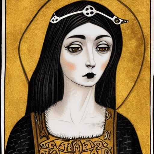 Goth Girl Portrait in Early Christian Style