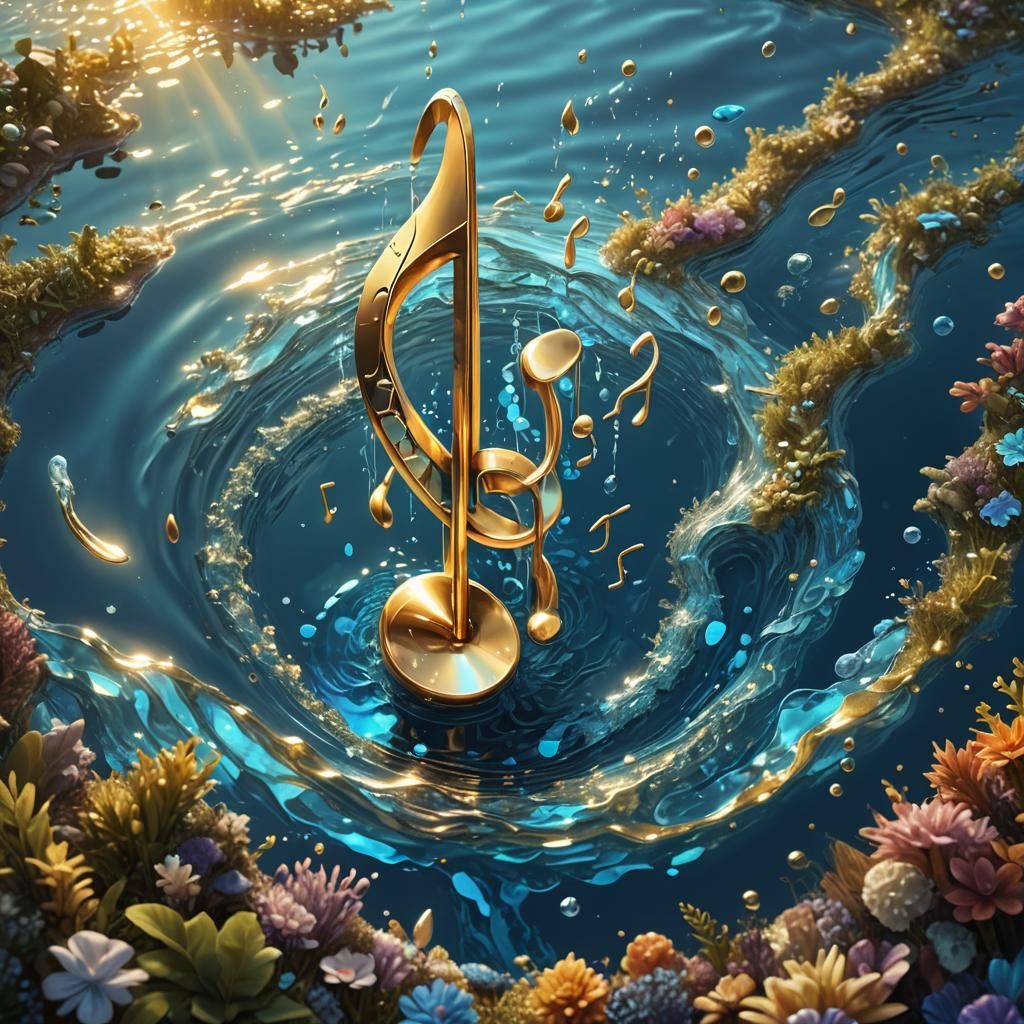 Underwater Eighth Note Fantasy Art in Unreal Engine 5