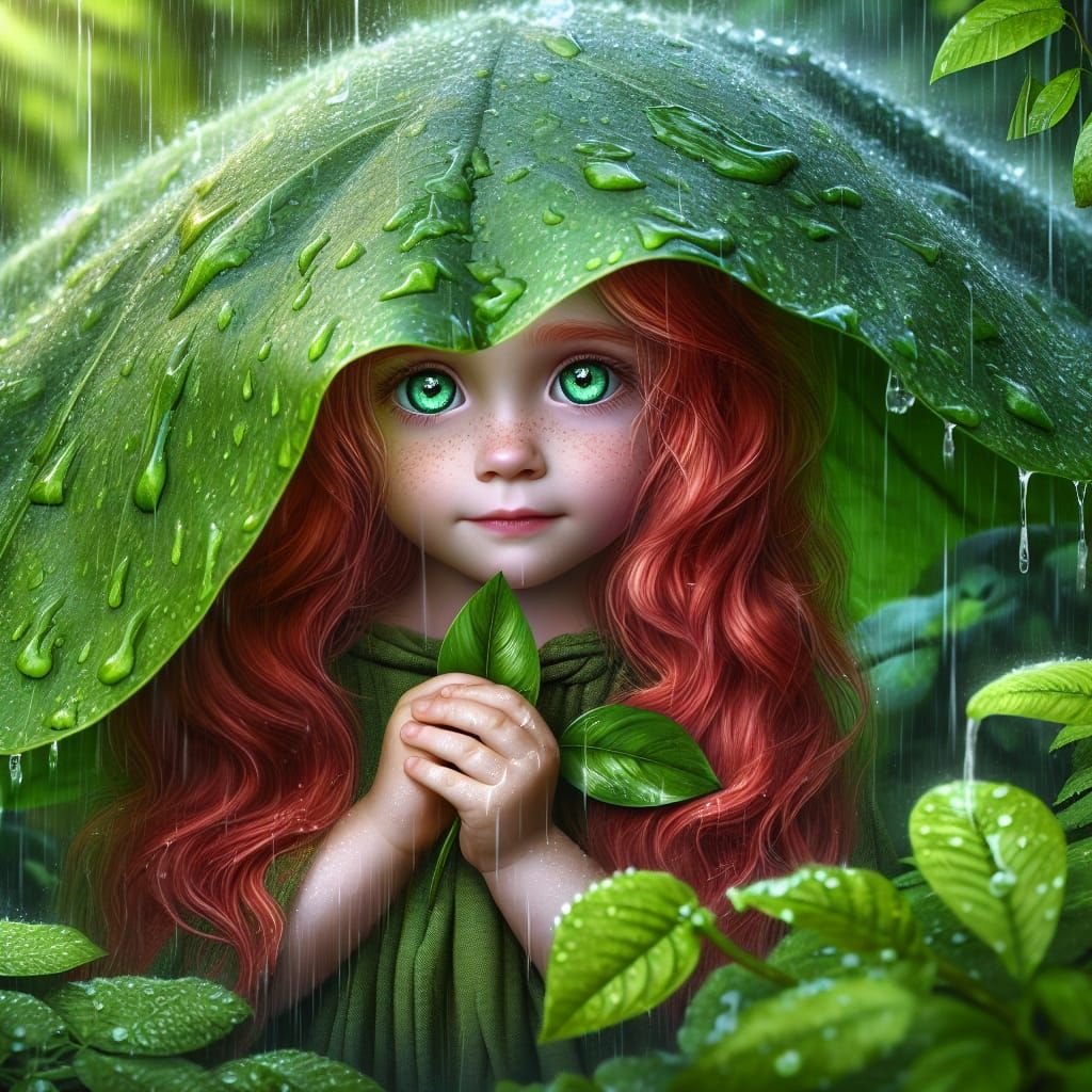 Forest Princess Hiding From Rain