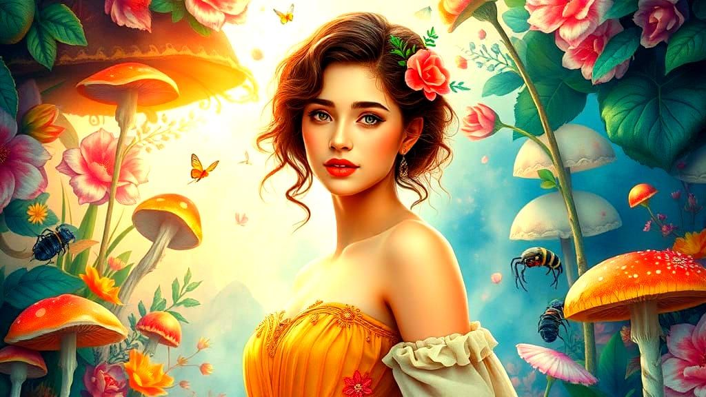 Aphrodite Portrait in Exotic Watercolor Style