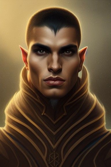 Half-Elf Portrait in Photorealistic Fantasy Style