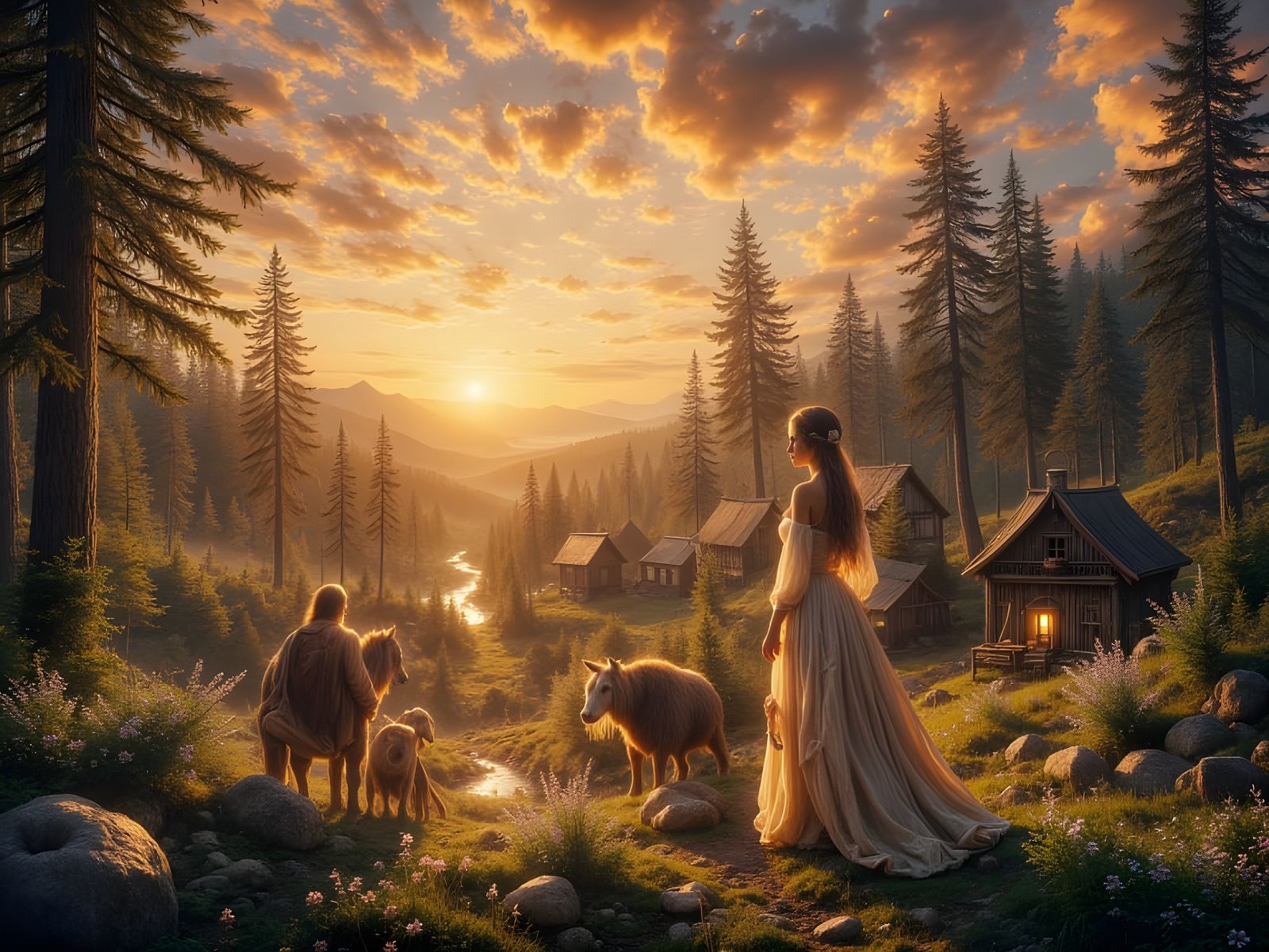 Olde Norse Village at Daybreak in Epic Film Style