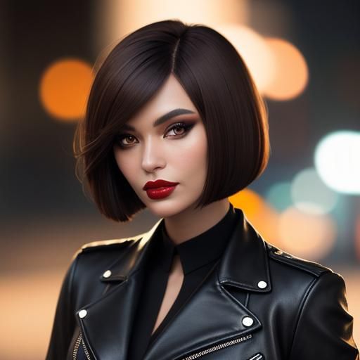 Portrait of Woman with Bob Haircut, Professional Photography