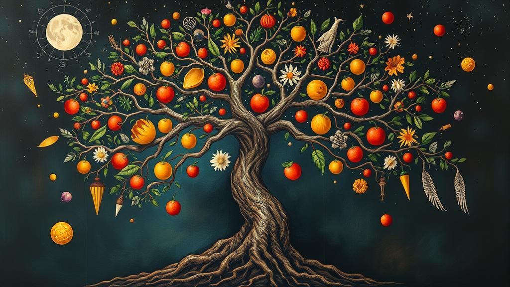 Surreal Tree of Life in Automatism Style