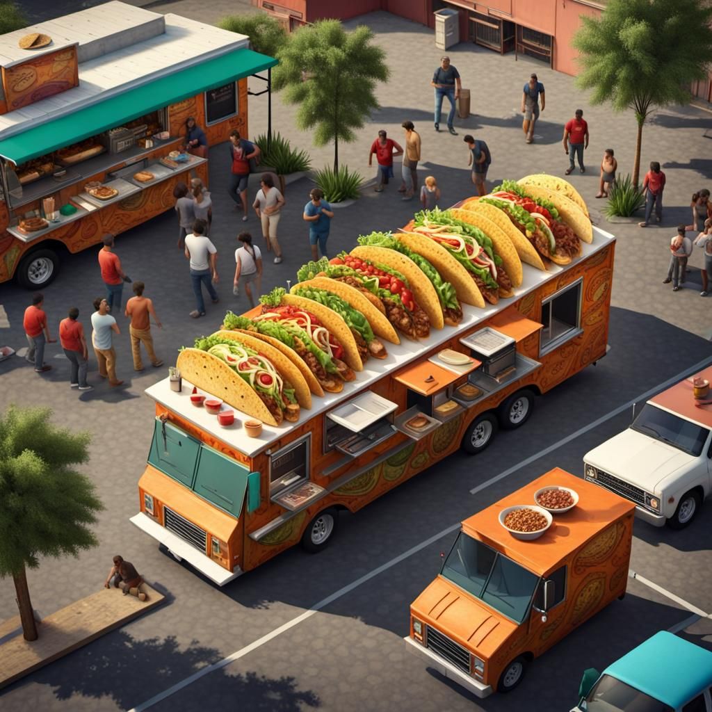 Delicious Taco Truck: Hyperrealistic Digital Masterpiece