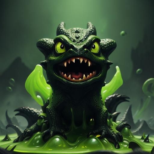 Translucent Goo Creature with Red Eyes, Cinematic Still