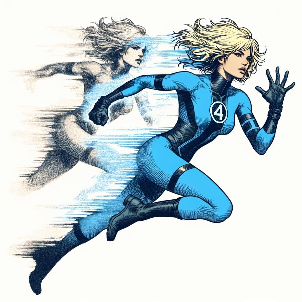 Dynamic Artwork of a Semi-Visible Heroine