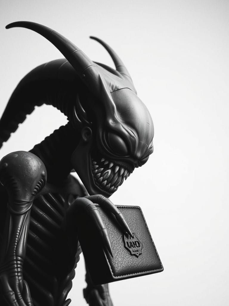 Surreal Domestic Scene in Minimalist Cyberpunk Style