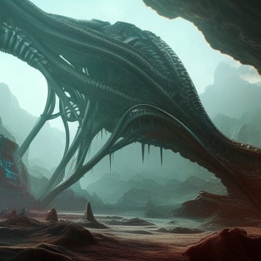 Fantastical Alien Characters in Detailed Matte Painting