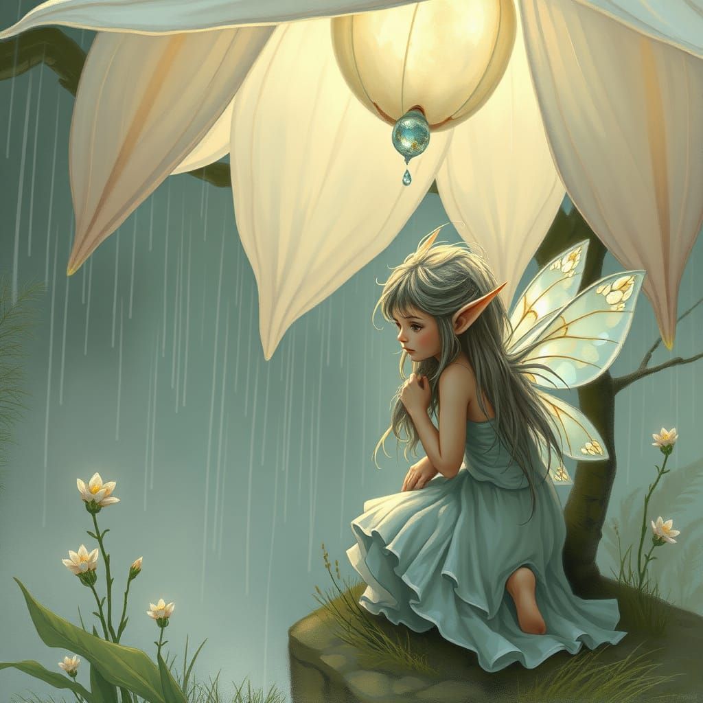 Ethereal Elves Shelter in Luminous Bellflowers