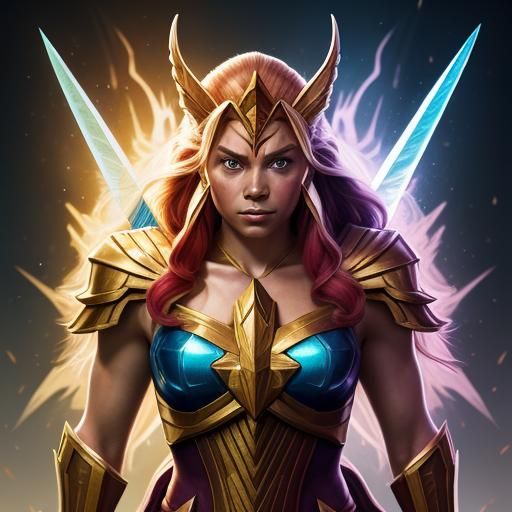 She-Ra: Princess of Power Portrait in Art Nouveau Style