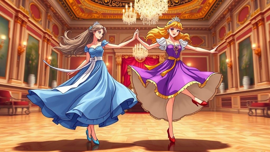 Two Princesses Tap Dancing in Anime Style