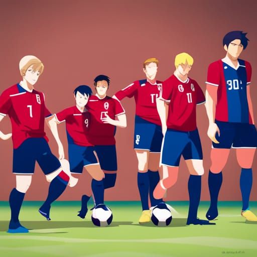 Ted Lasso and Team in Anime Style