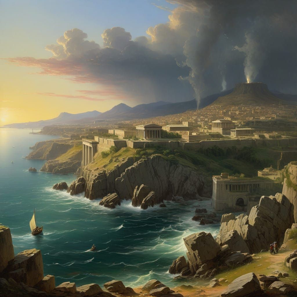 Ancient Athens in Warm Golden Light