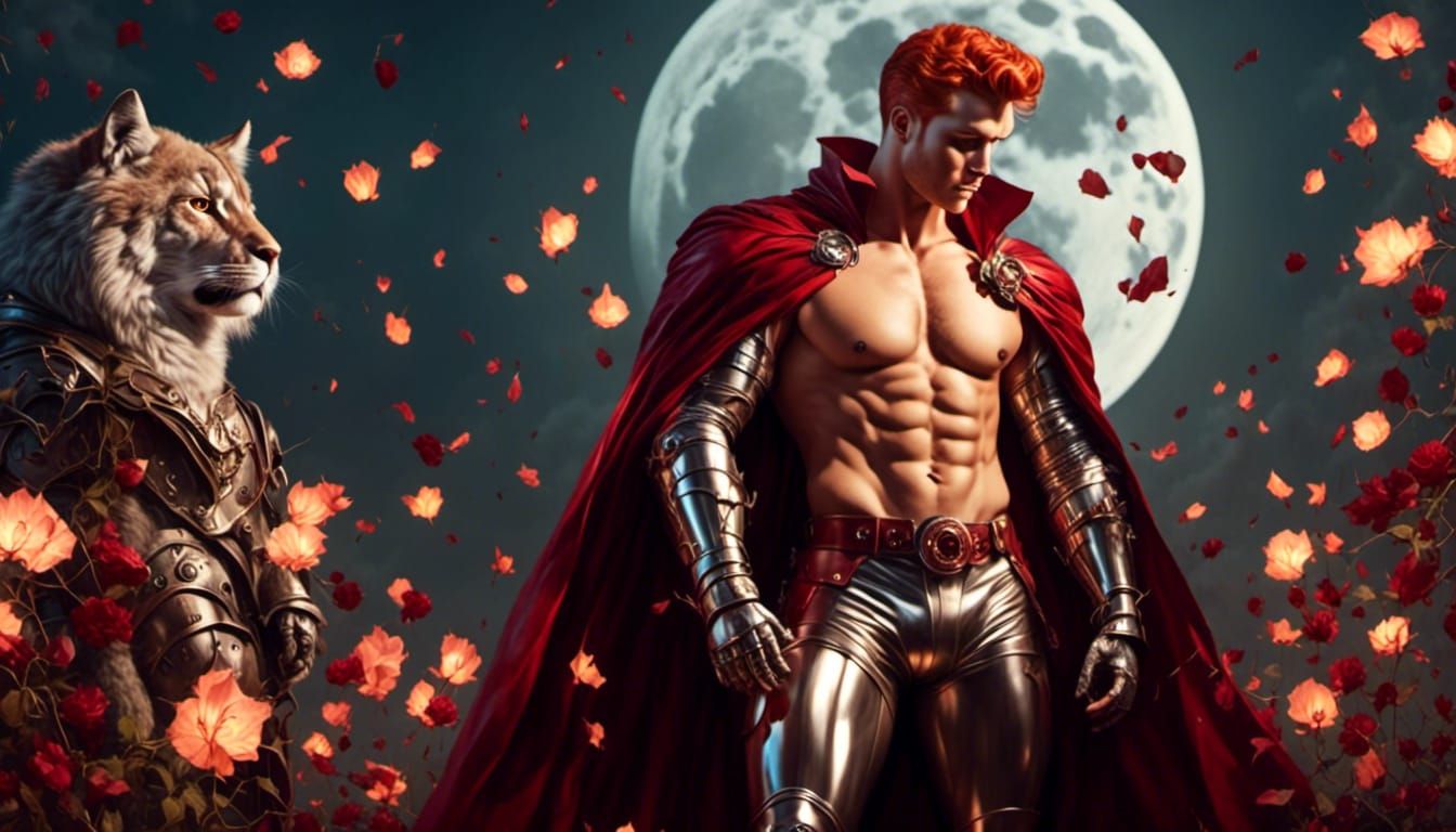 Magic Knight Soaring Under the Moon in Digital Art