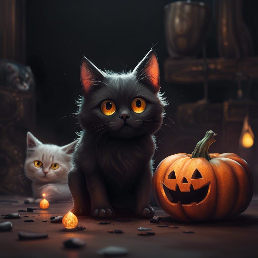 Cute Halloween Kitties