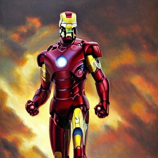 Iron Man as Oil Painting by James Gurney