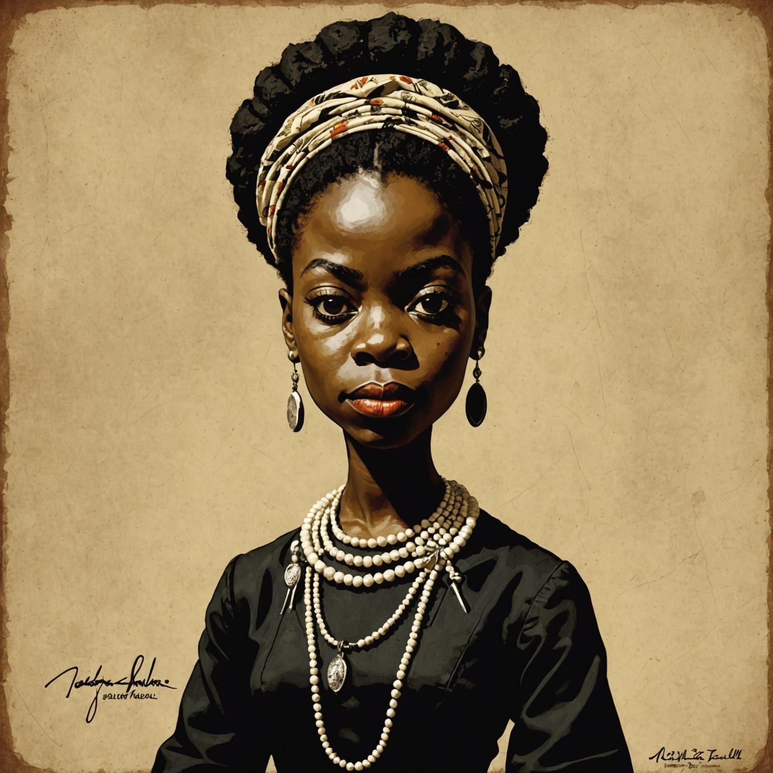 Voodoo Doll as Nina Simone in Rockwell Style