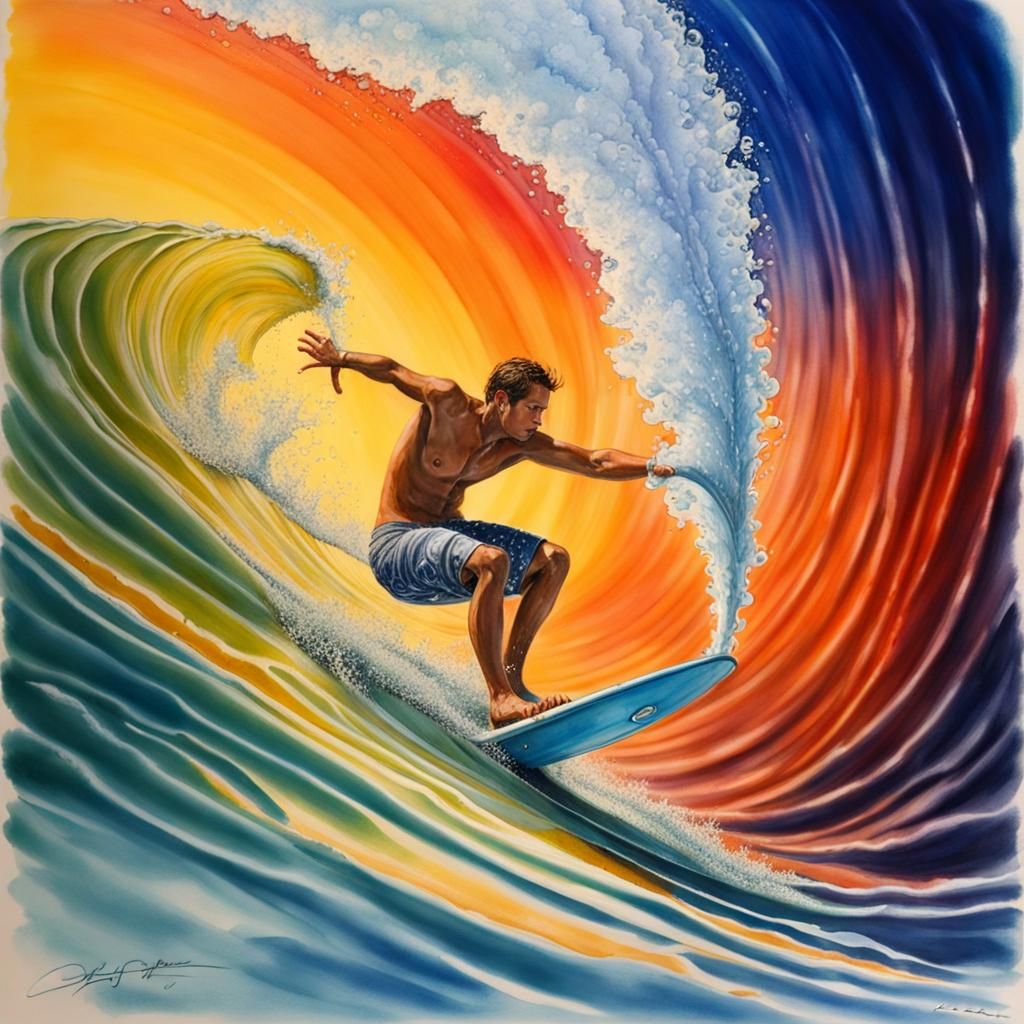 Seasurfer In a pipeline roller.