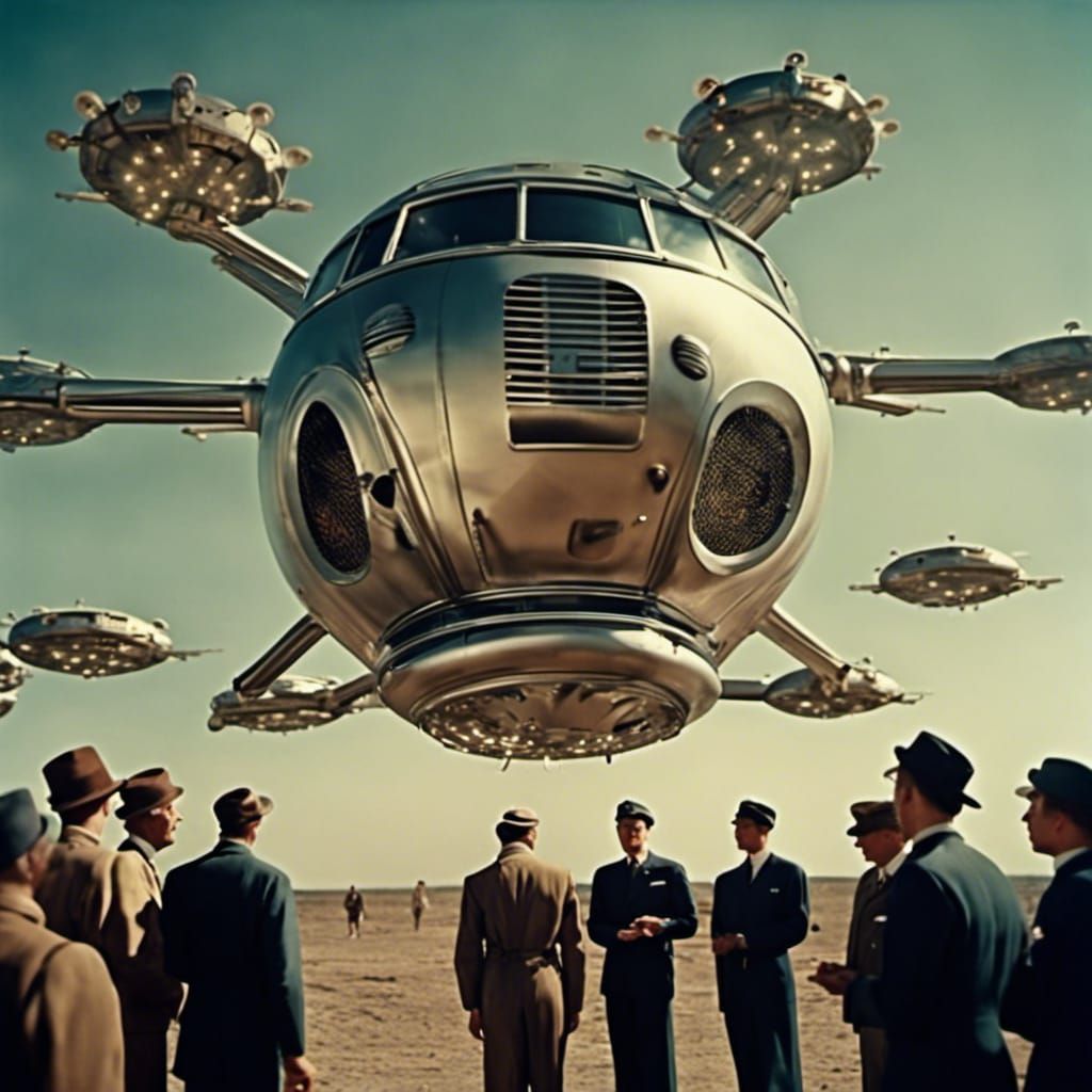 Oh look, a flying thing.. 1940s retro sci-fi