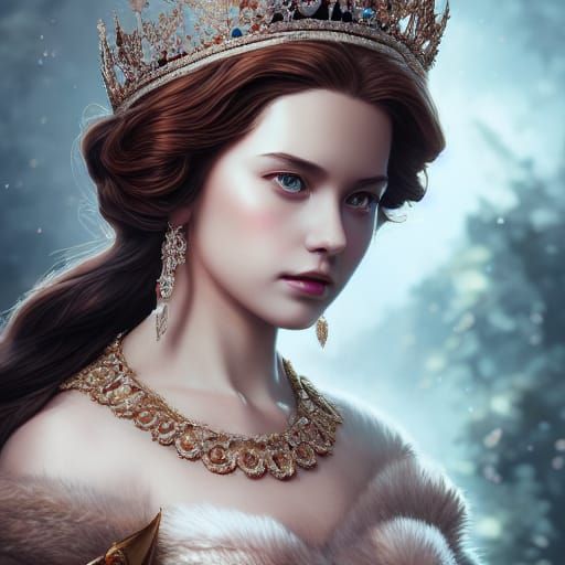 Queen Elizabeth II as Goddess in Hyperrealism