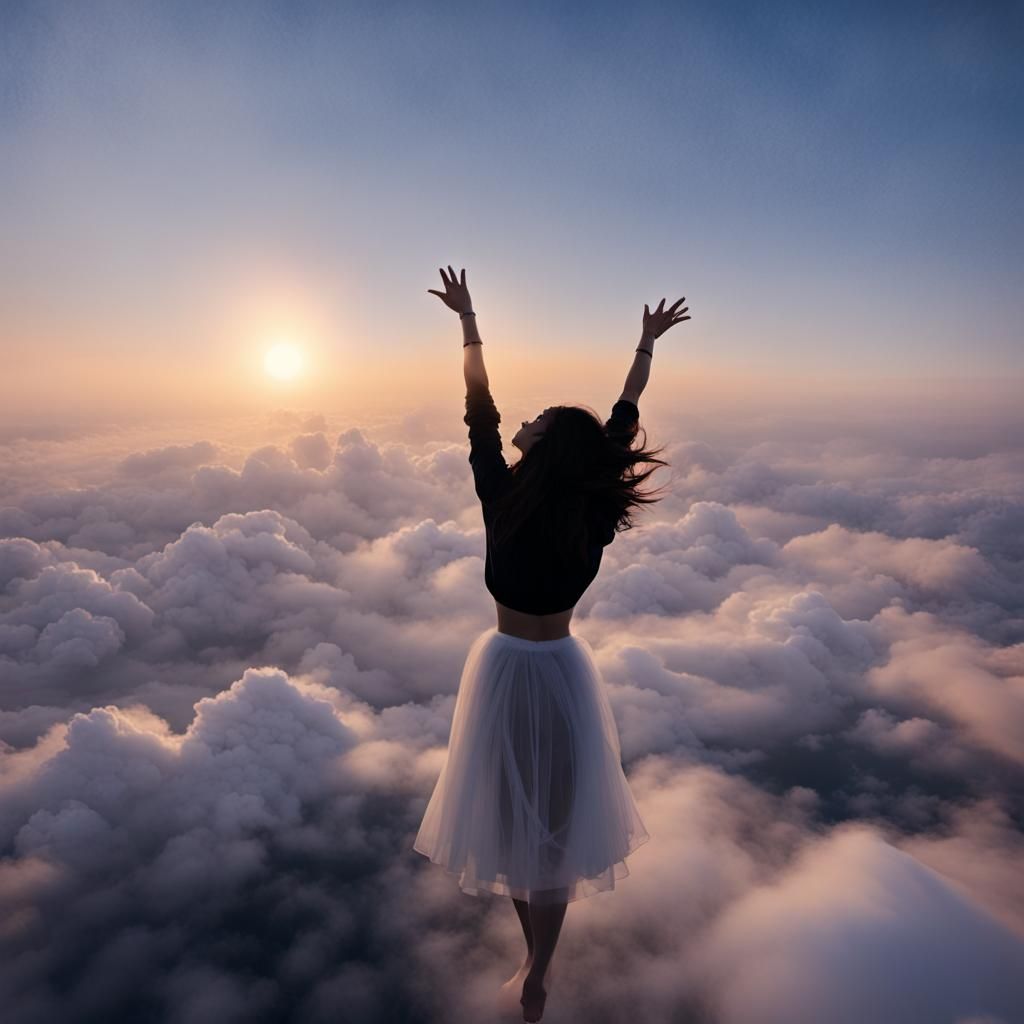 Heavenly Sunshine Beams Through Soft Clouds