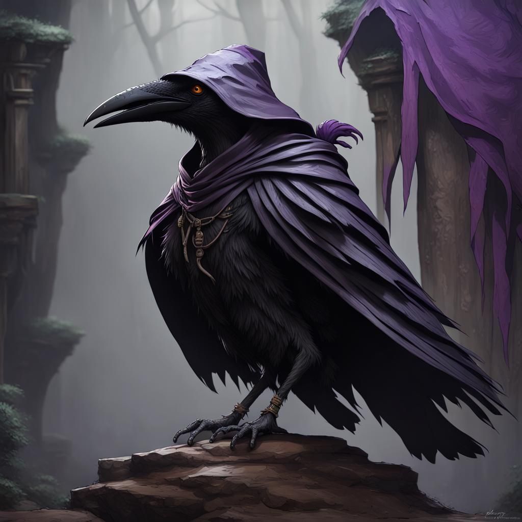 Dark Fantasy Kenku with Large Beak, Detailed Art