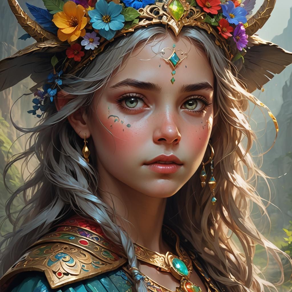 Hopeful Santi Portrait in Dreamlike Fantasy Art