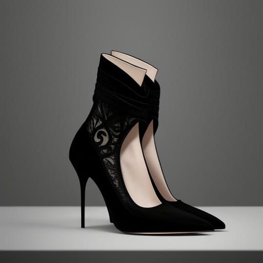 Elegant Stiletto Heel on Velvet Background