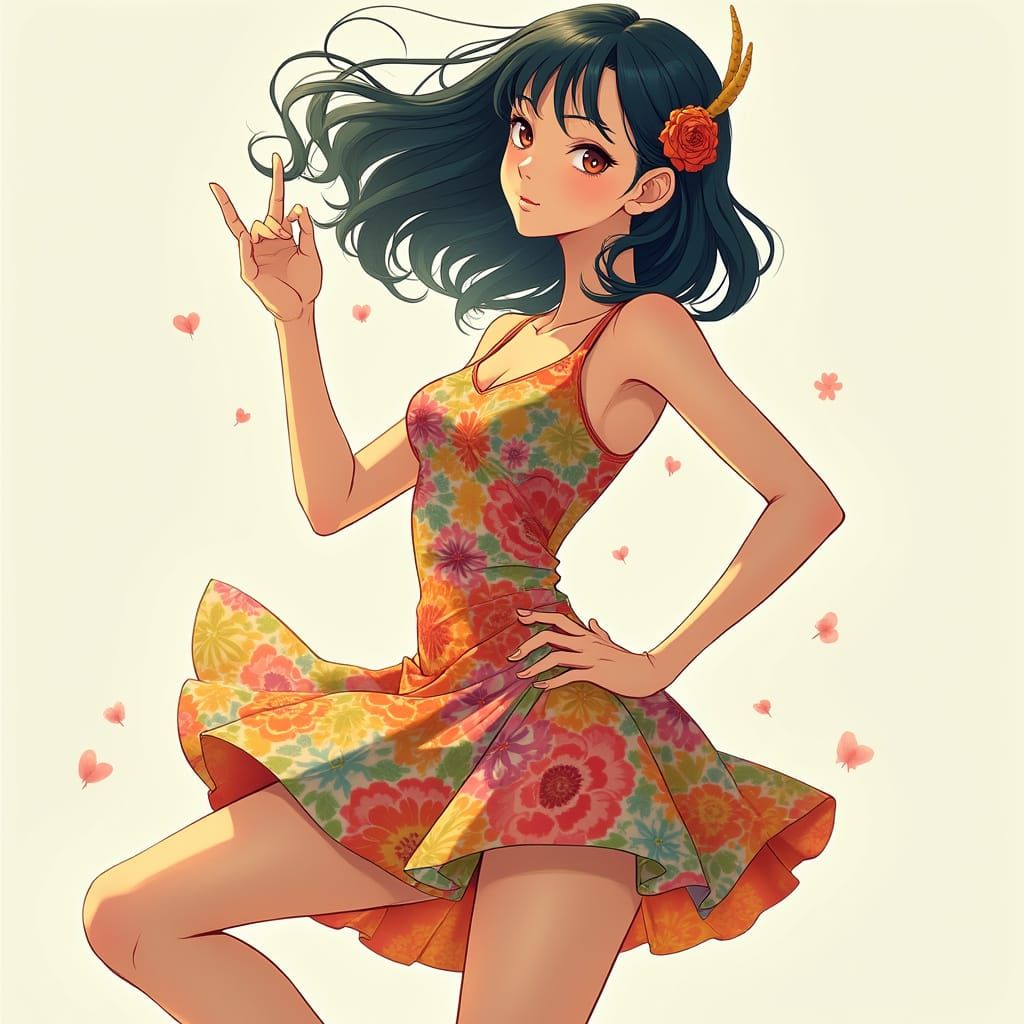 Anime-Inspired Goddess in Vibrant Dress