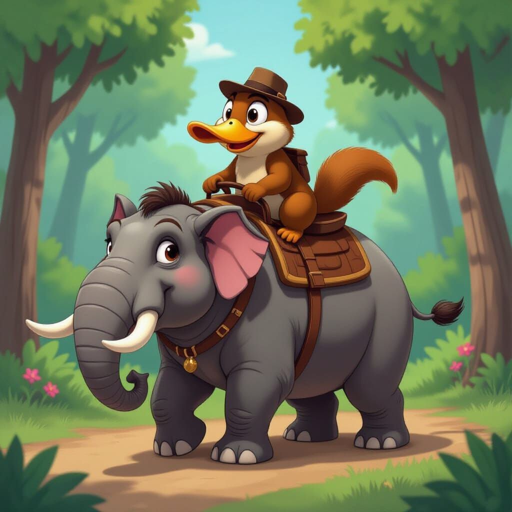 Bizarre Hybrid Creature Ridden by Perry the Platypus