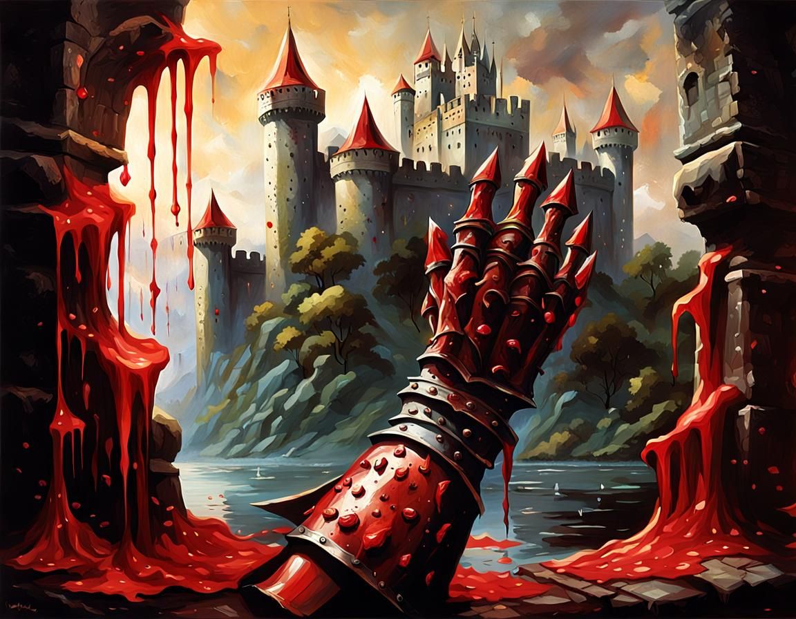 Floating Gauntlets: A Fantasy Bloodscape