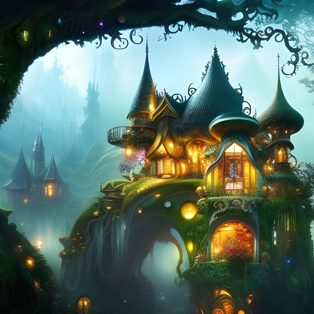 Enchanted Mushroom House in Fairytale Style