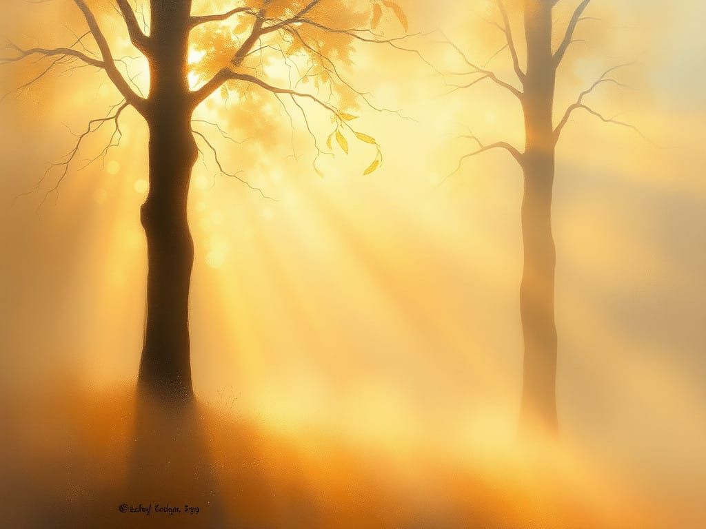 Golden Light in Serene Atmosphere