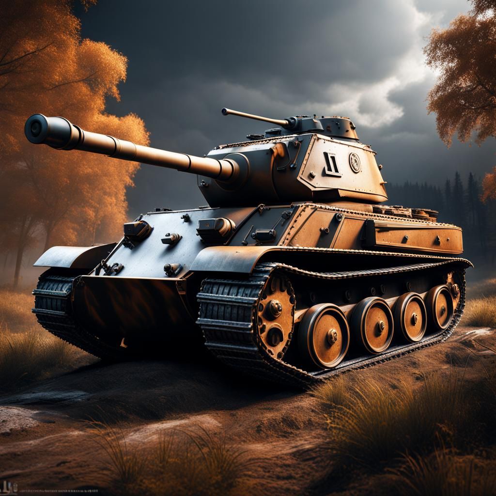Sturmtiger Tank in Detailed Matte Painting Style