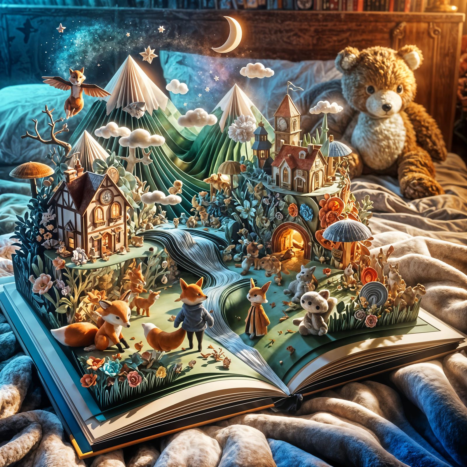 Magical 3D Pop-Up Book Scene