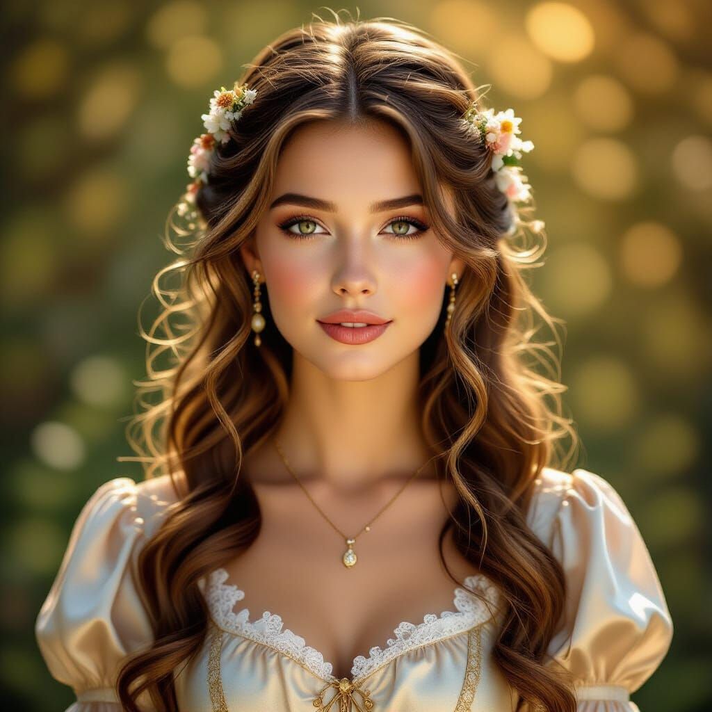 Victorian Bohemian Woman in Golden Light