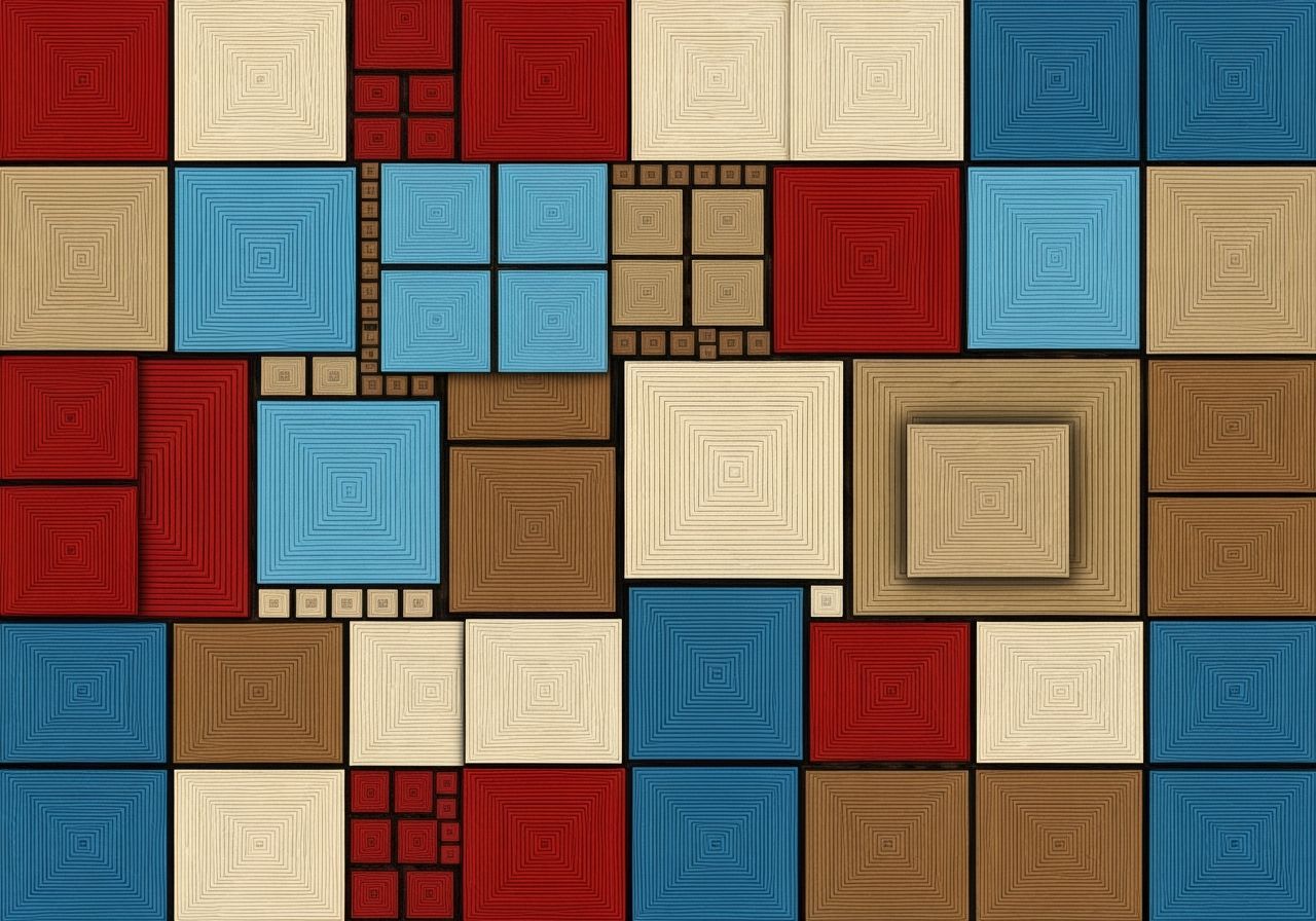 Vibrant Abstract Geometric Mosaic of Squares