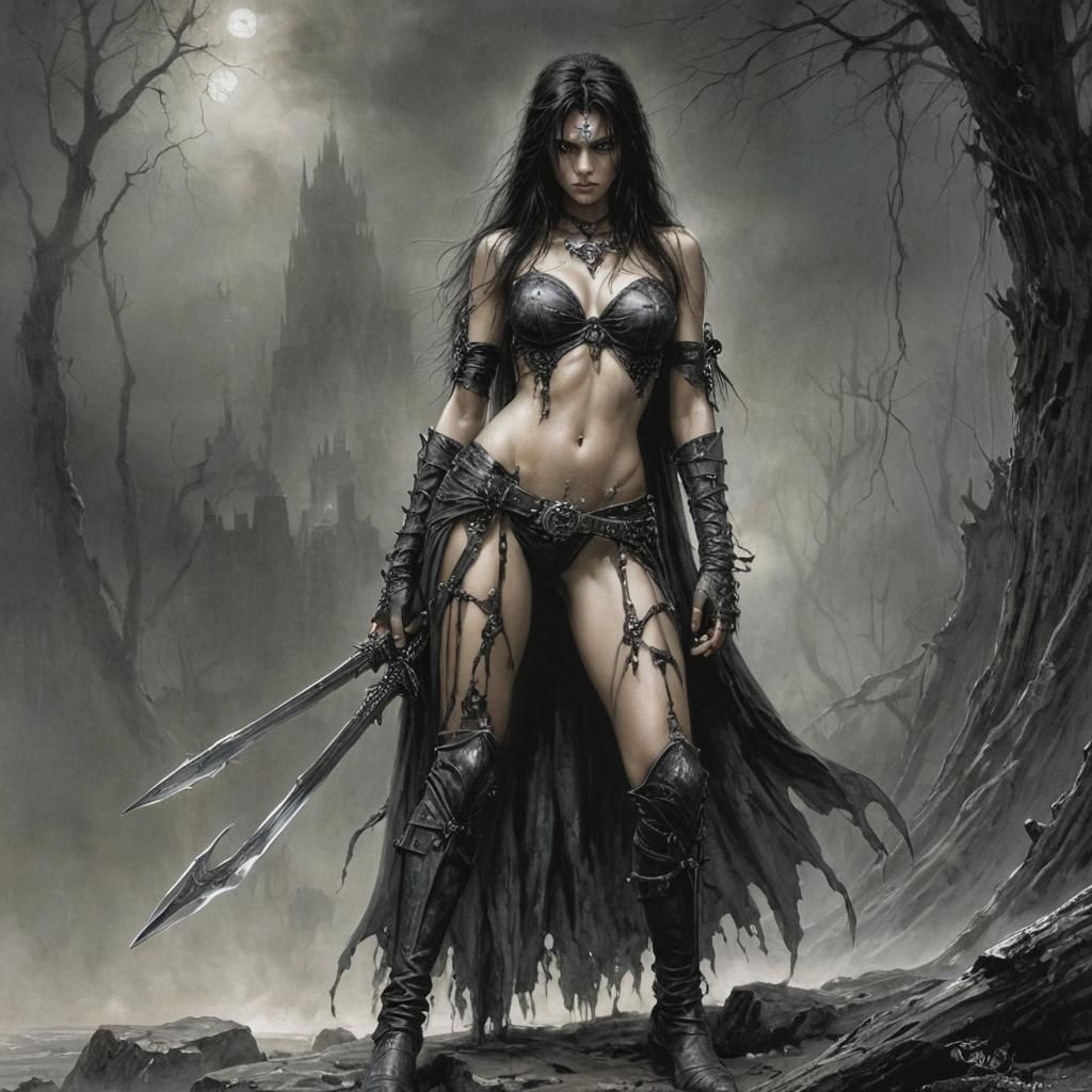 Grimdark Fantasy Art in Luis Royo Style
