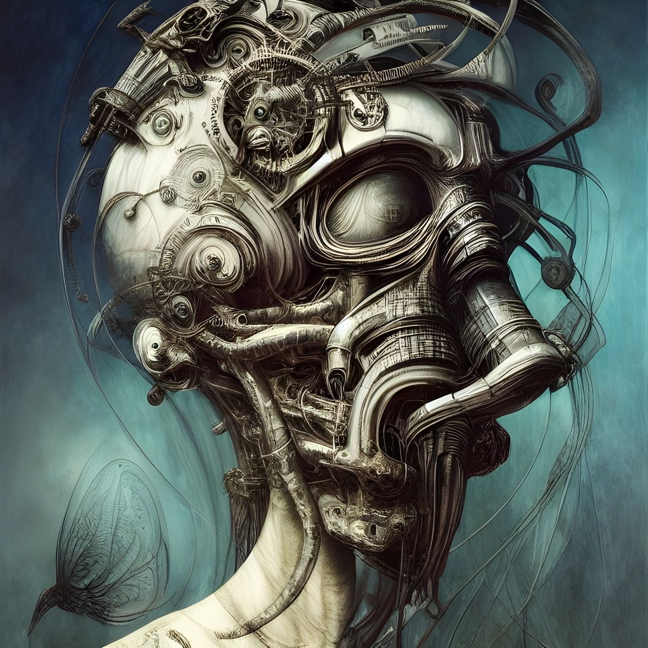 Surreal Biomechanical Landscape Inspired by Visionary Art