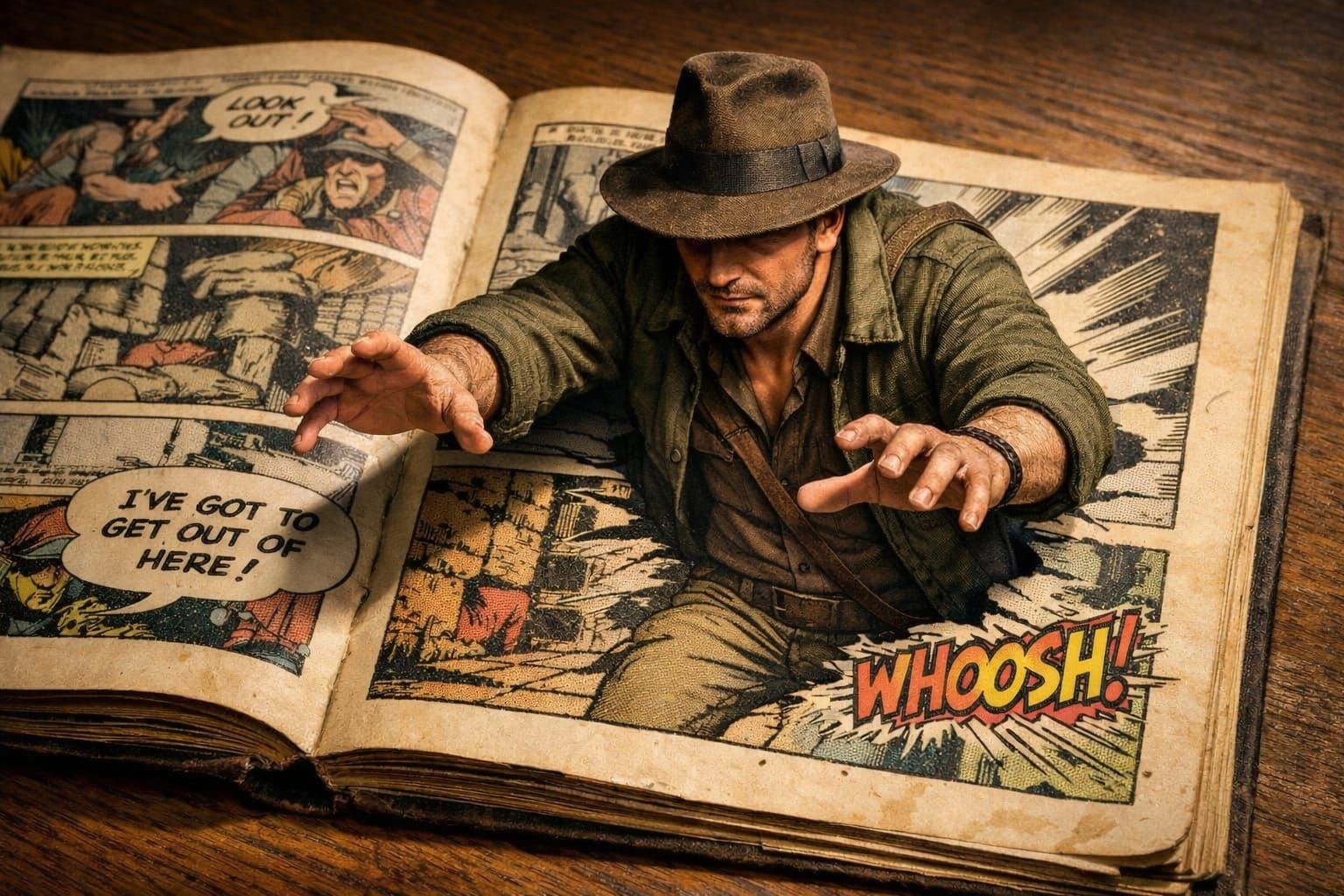3D Character Emerges From Vintage Comic Book