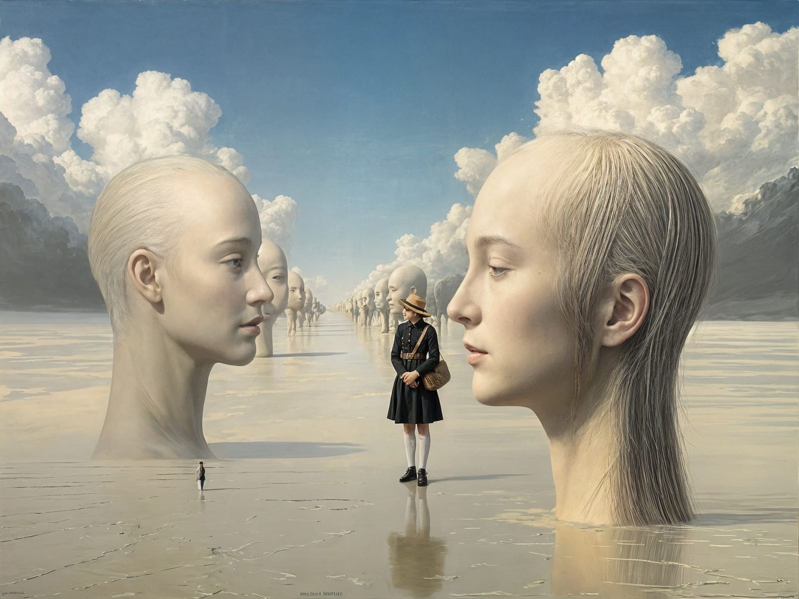 Melancholic Faces and Lost Love: Oil Painting