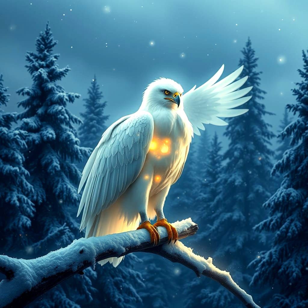 Ethereal Winter Eagle in Regal Repose