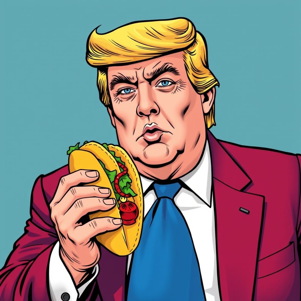 Trump and Taco in Comic Book Style