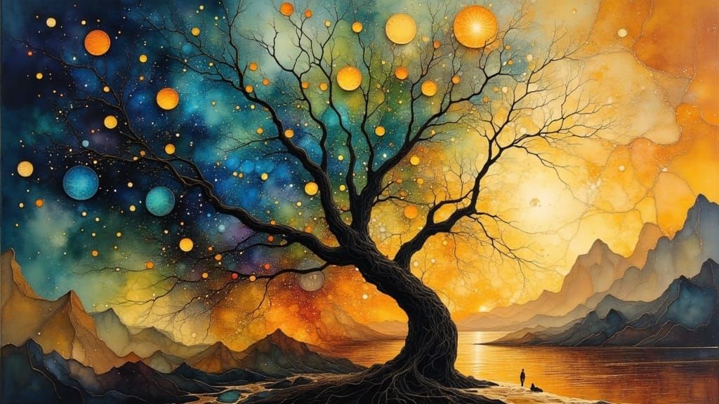 Wisdom's Beginning: Abstract Portrait in Tchelitchew Style