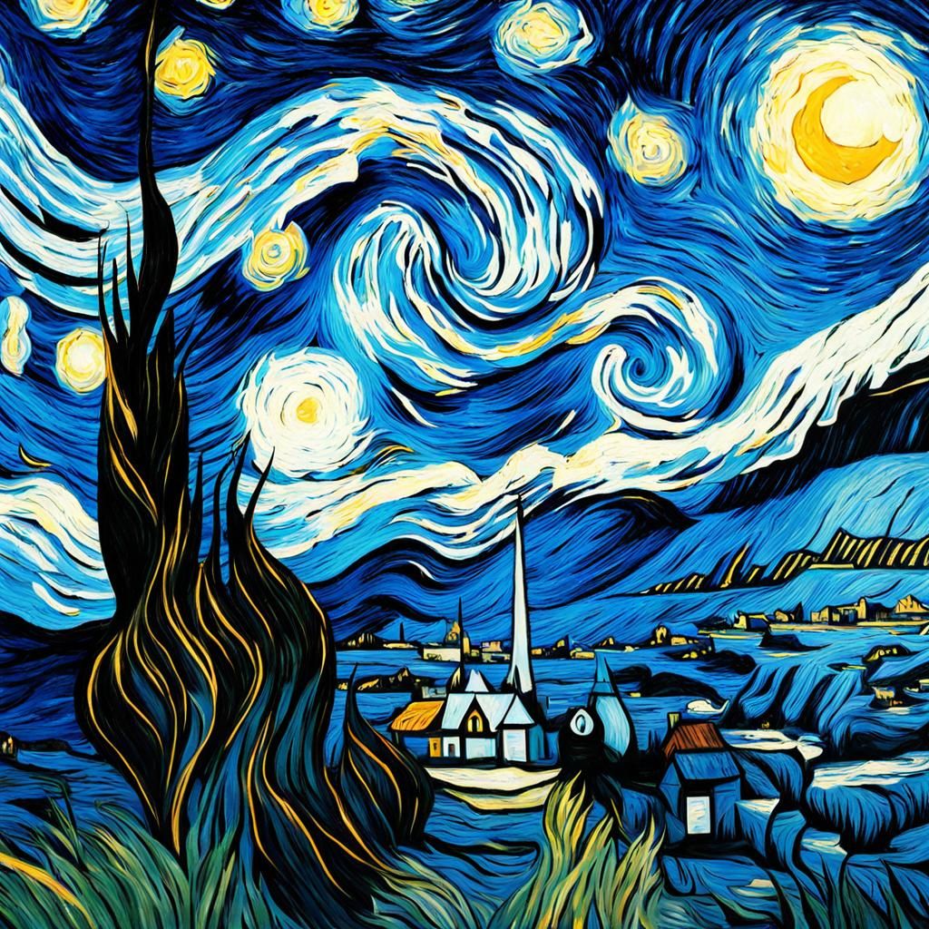 Starry Night Puzzle in Van Gogh Style