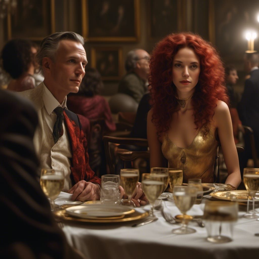 Art History Characters Party in Hyperrealism Style