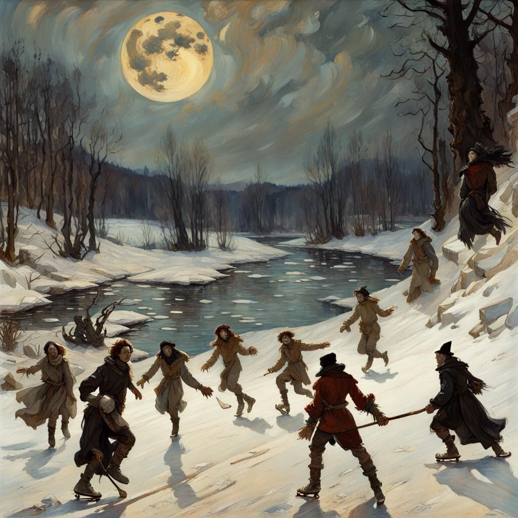 Vampire Lord Flies Over Frozen River